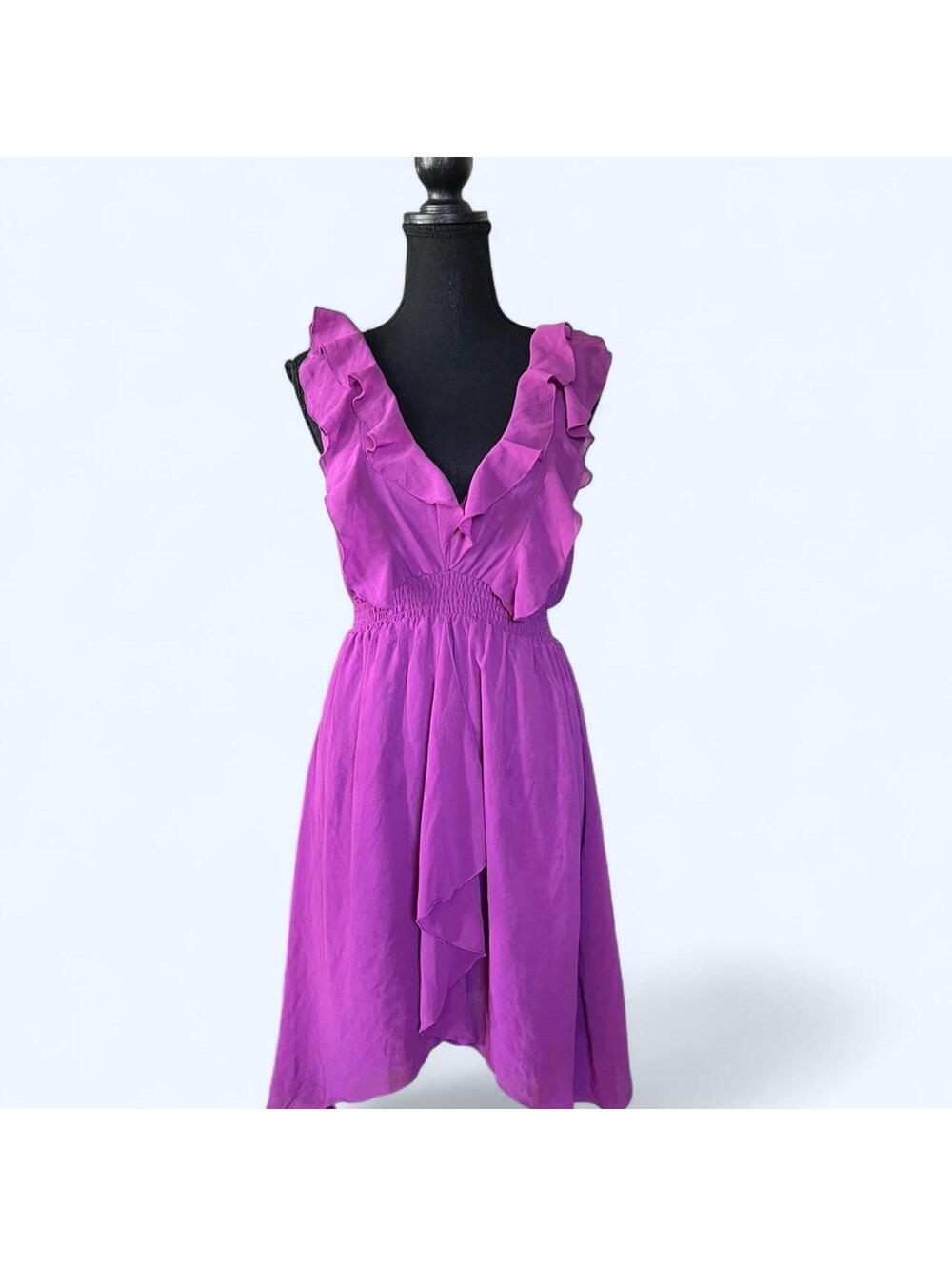 Vintage Y2K Daytrip fairycore purple ruffle dress flowy boho mini dress small